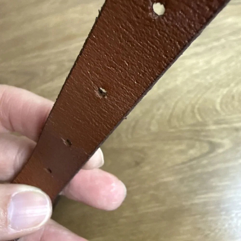 American Eagle Outfitter AEO Belt Skinny Brown Silver Buckle Leather XL NEW NWT